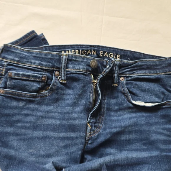 American Eagle Outfitters Men's Dark Blue Slim Straight Jeans - Picture 9 of 9